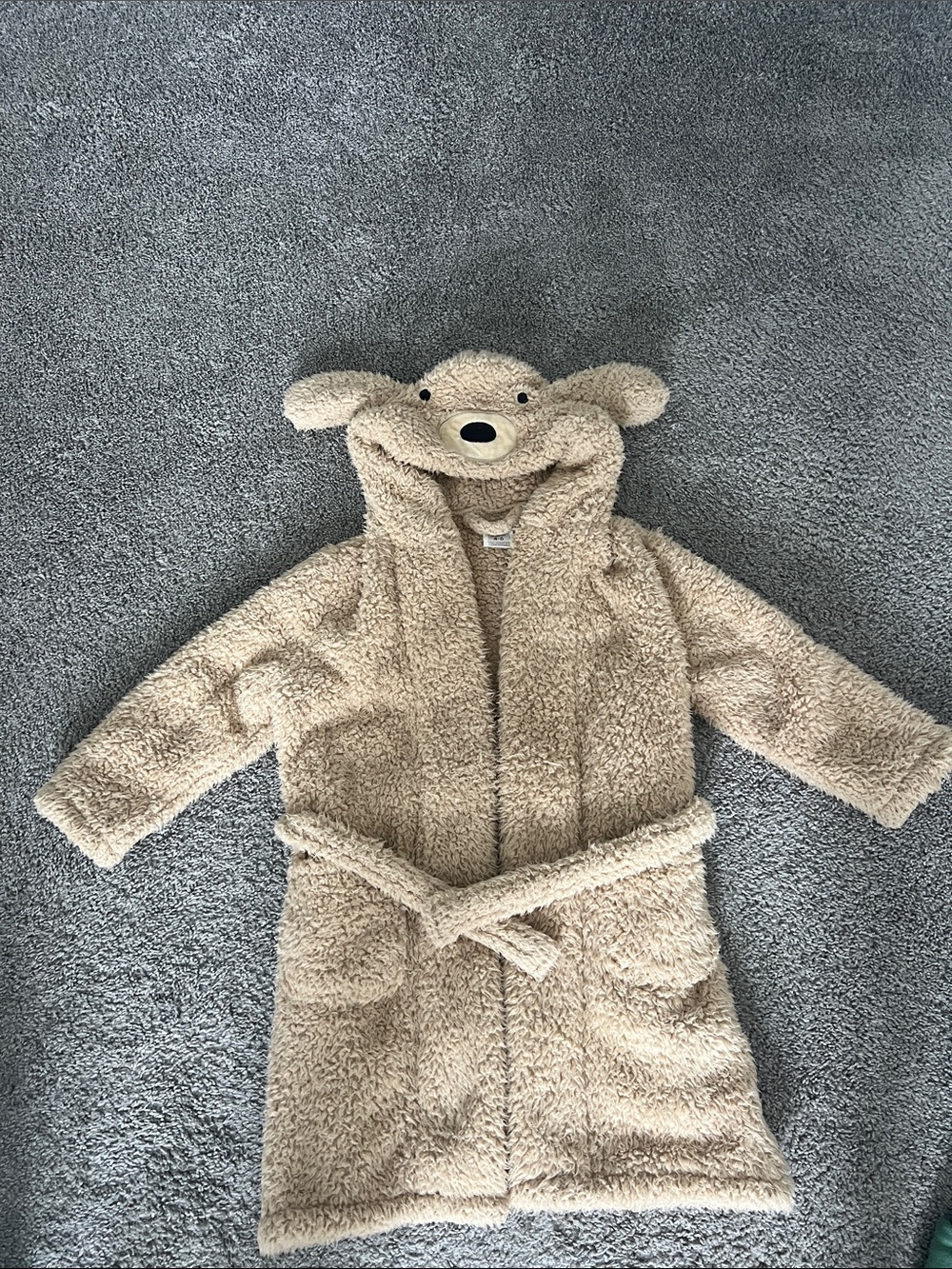Pottery Barn Kids Cream Bear Hooded Plush Robe